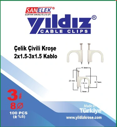 çivili kroşe çelik tip – elektrik kablo montaj